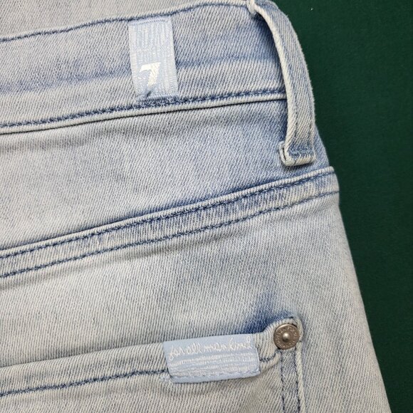 7 for all Mankind Cropped Alexa style two-tone jeans with raw ankles size 32 EUC - Picture 6 of 10